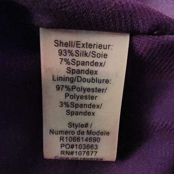 ALICE + OLIVIA Deep Magenta Silk Blend Faux Wraparound Dress, Sm - Picture 6 of 7